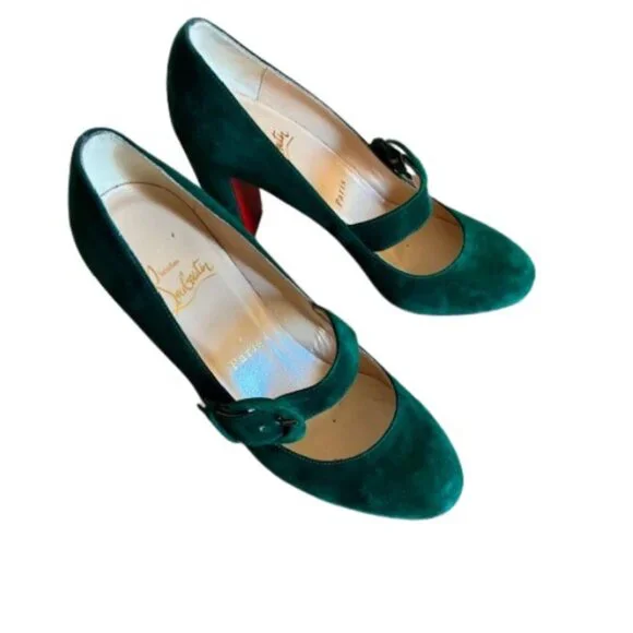 Christian Louboutin Fyalta Velour Suede Pumps EUC Size 37 - Picture 2 of 11